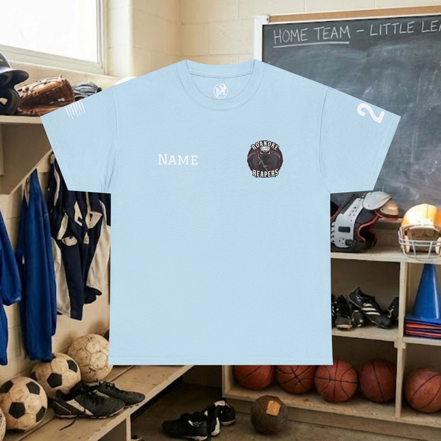 Custom Team Adult T-Shirt – Left Chest Team Logo & Name (DryBlend)