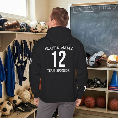 Custom Team Adult Pull Over Hoodie – Right Chest Logo & Name