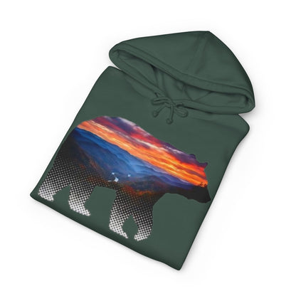 Roanoke "Trails & Tails" Premium Heavyweight Hoodie — Sunset Bear Edition