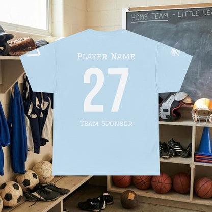 Custom Team Adult T-Shirt – Left Chest Team Logo & Name (DryBlend)