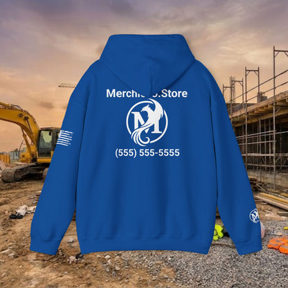 Custom Workwear Pull Over Hoodie – Right Chest Logo & Name (Gildan Heavy Blend)