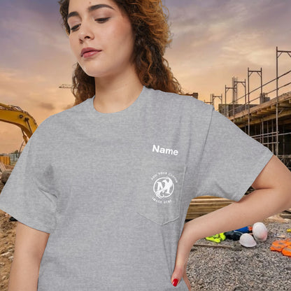 Custom Workwear Pocket T-Shirt – Company Logo & Crew Name (Heavy Cotton)
