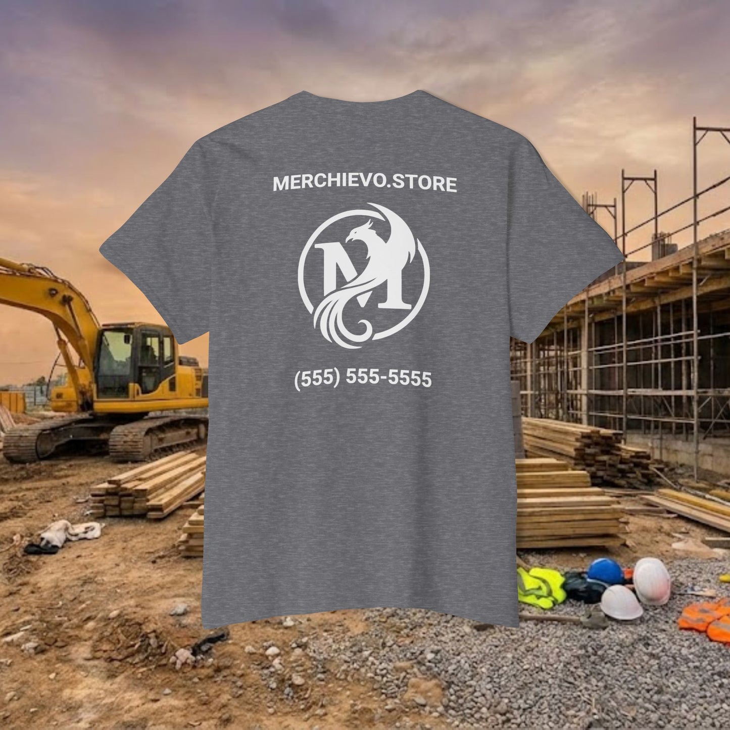 Custom Workwear Pocket T-Shirt – Company Logo & Crew Name (Heavy Cotton)