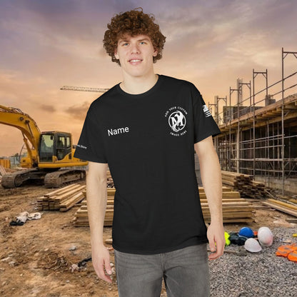 Custom Workwear T-Shirt – Left Chest Upload Your Logo & Text (DryBlend)