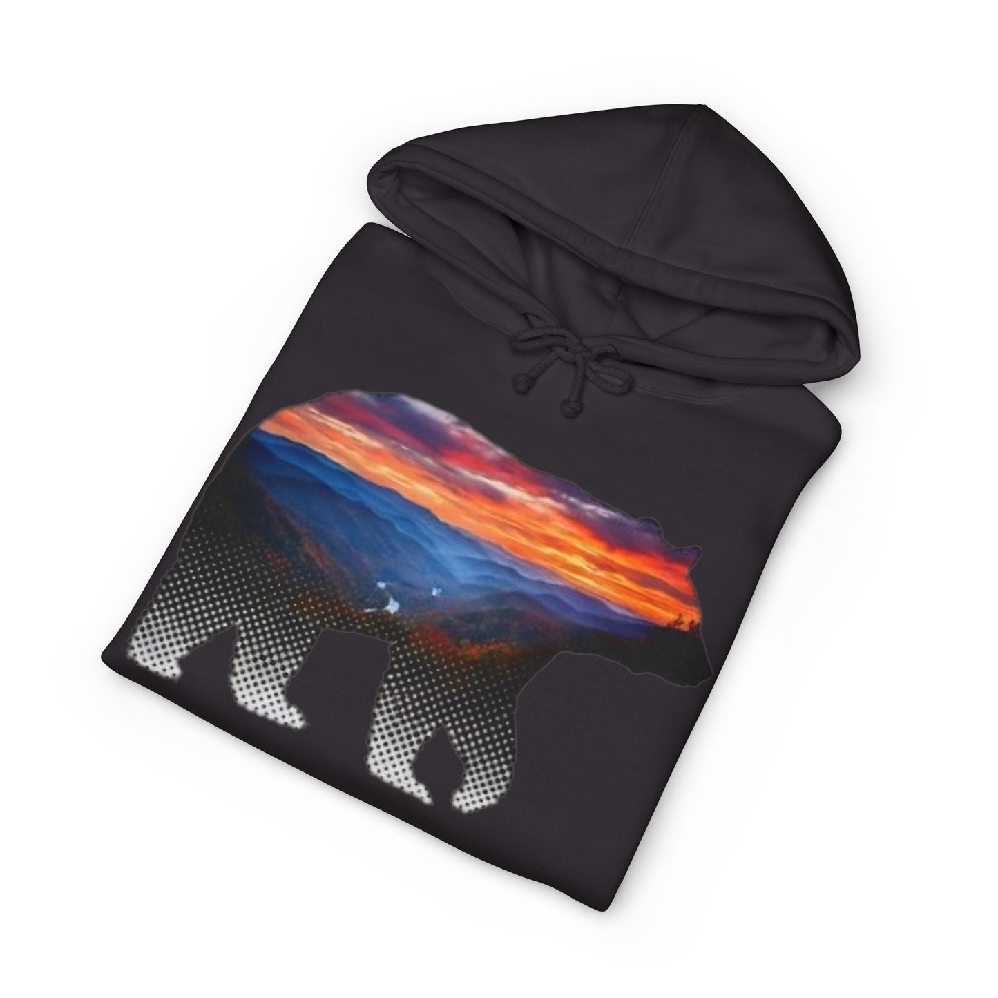 Roanoke "Trails & Tails" Premium Heavyweight Hoodie — Sunset Bear Edition