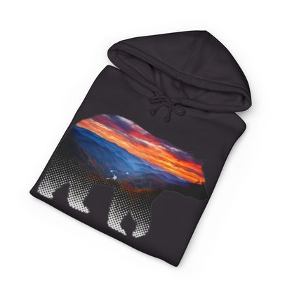 Roanoke "Trails & Tails" Premium Heavyweight Hoodie — Sunset Bear Edition