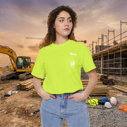 Custom Workwear Pocket T-Shirt – Company Logo & Crew Name (Heavy Cotton)
