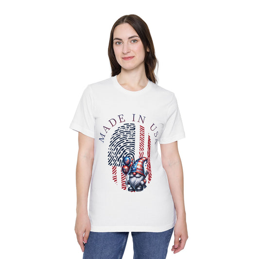 Patriotic Fingerprint Gnome Tee — Made in USA