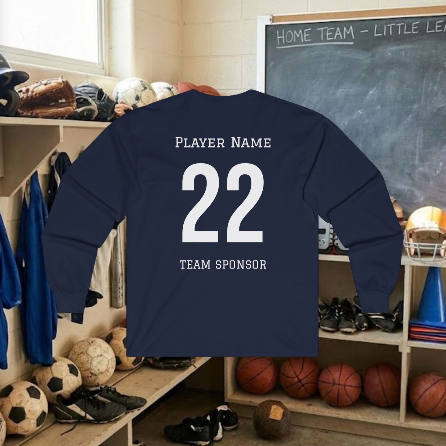 Custom Team Adult Long Sleeve T-Shirt – Right Chest Logo