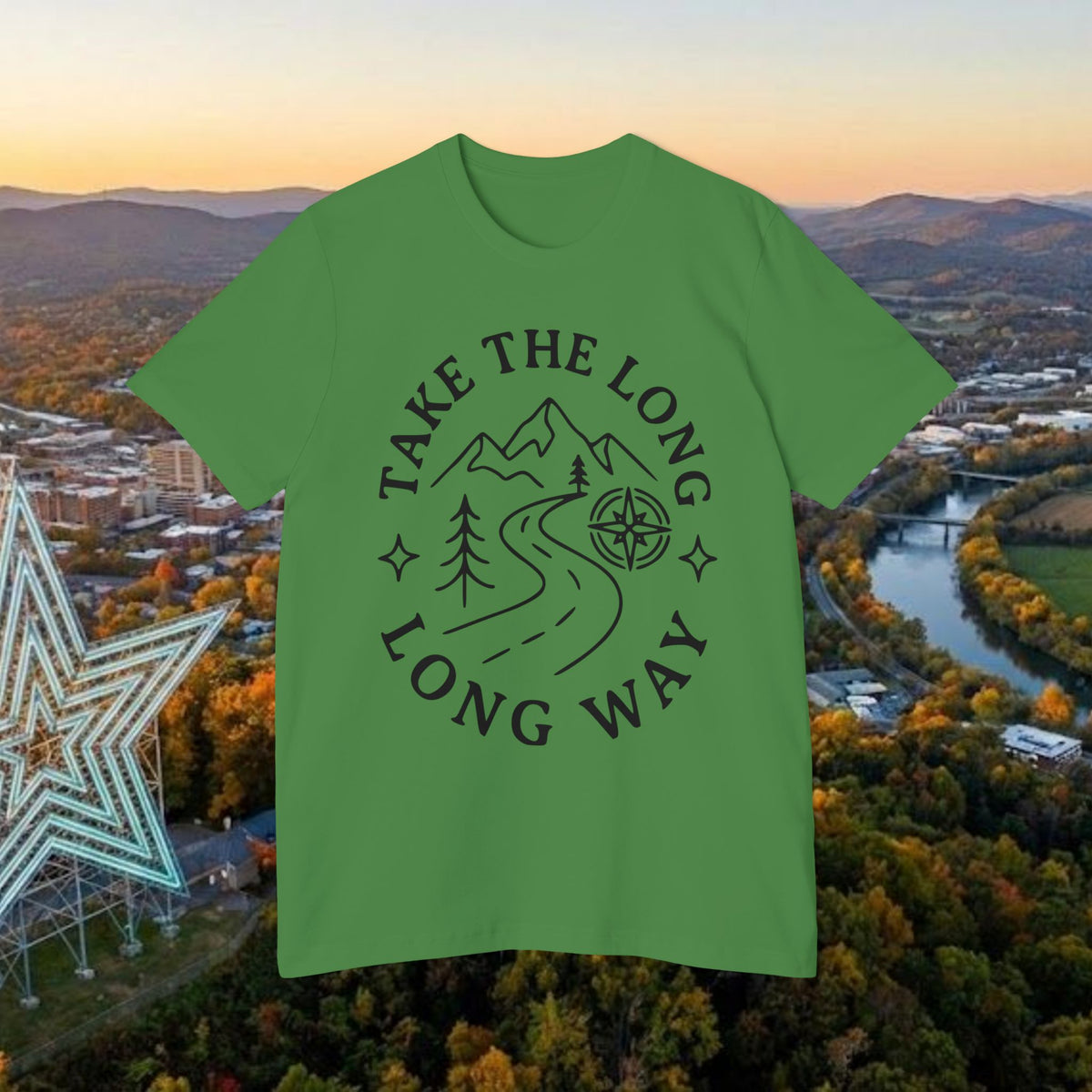 Take the Long Way T-Shirt — Scenic Mountain Graphic Tee by Merchievo (photo 37 of 48)