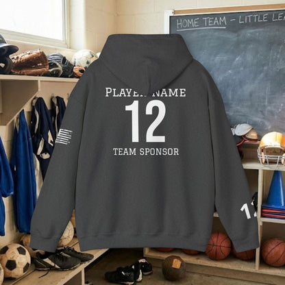 Custom Team Adult Pull Over Hoodie – Right Chest Logo & Name