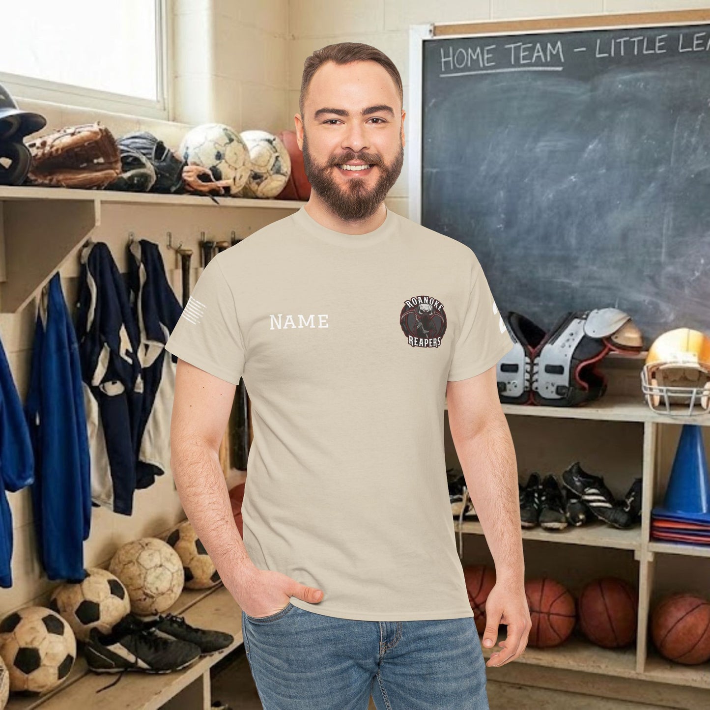 Custom Team Adult T-Shirt – Left Chest Team Logo & Name (DryBlend)