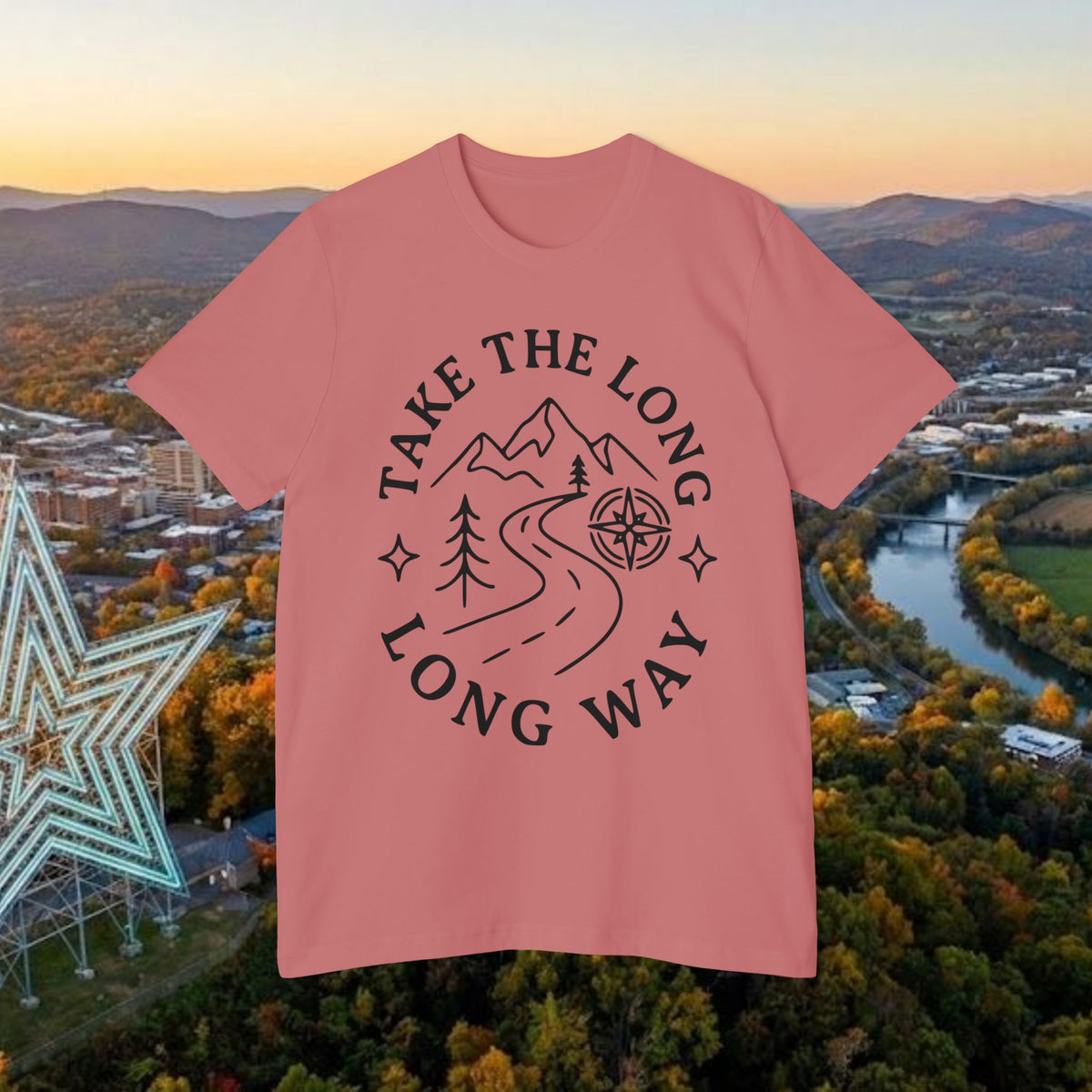 Take the Long Way T-Shirt — Scenic Mountain Graphic Tee by Merchievo (photo 17 of 48)