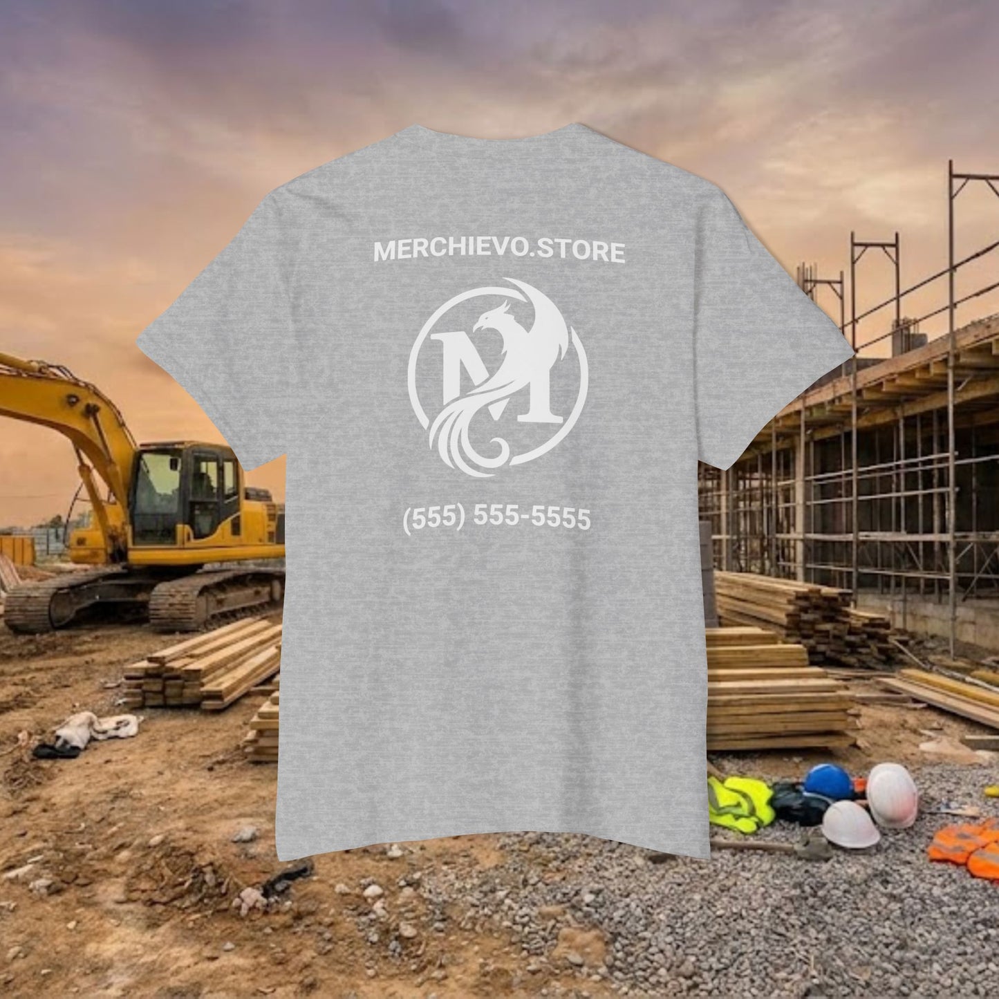 Custom Workwear Pocket T-Shirt – Company Logo & Crew Name (Heavy Cotton)