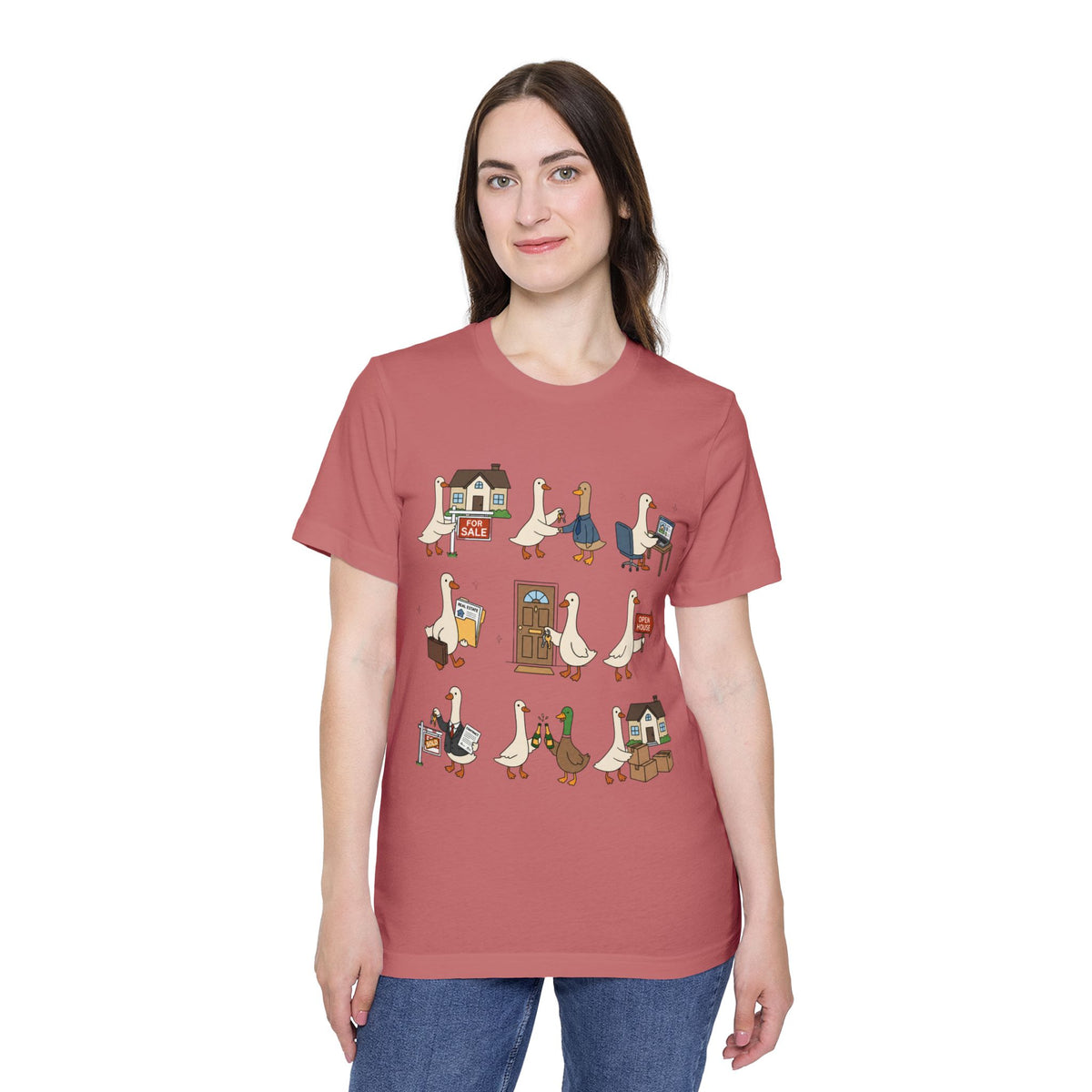 Goose Life Graphic T-Shirt — Cute Goose Occupations Illustration by Merchievo (photo 21 of 84)