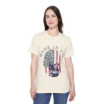 Patriotic Fingerprint Gnome Tee — Made in USA
