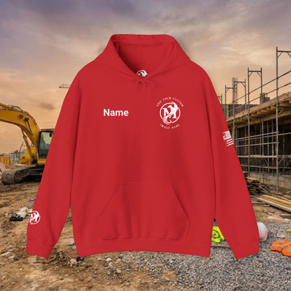 Custom Workwear Pull Over Hoodie – Left Chest Company Logo & Name (Gildan Heavy Blend)