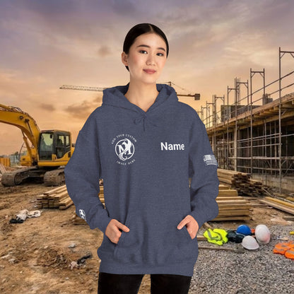 Custom Workwear Pull Over Hoodie – Right Chest Logo & Name (Gildan Heavy Blend)