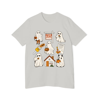 Halloween Home Hunt T-Shirt — Cute Ghosts Trick-or-Treating, For Sale & Pumpkin House Design by Merchievo (photo 43 of 84)