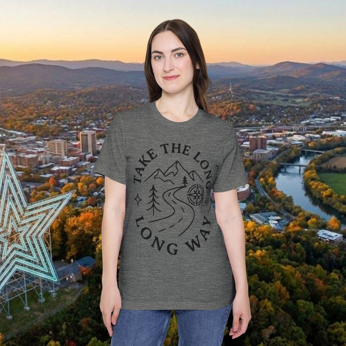 Take the Long Way T-Shirt — Scenic Mountain Graphic Tee by Merchievo (photo 20 of 48)
