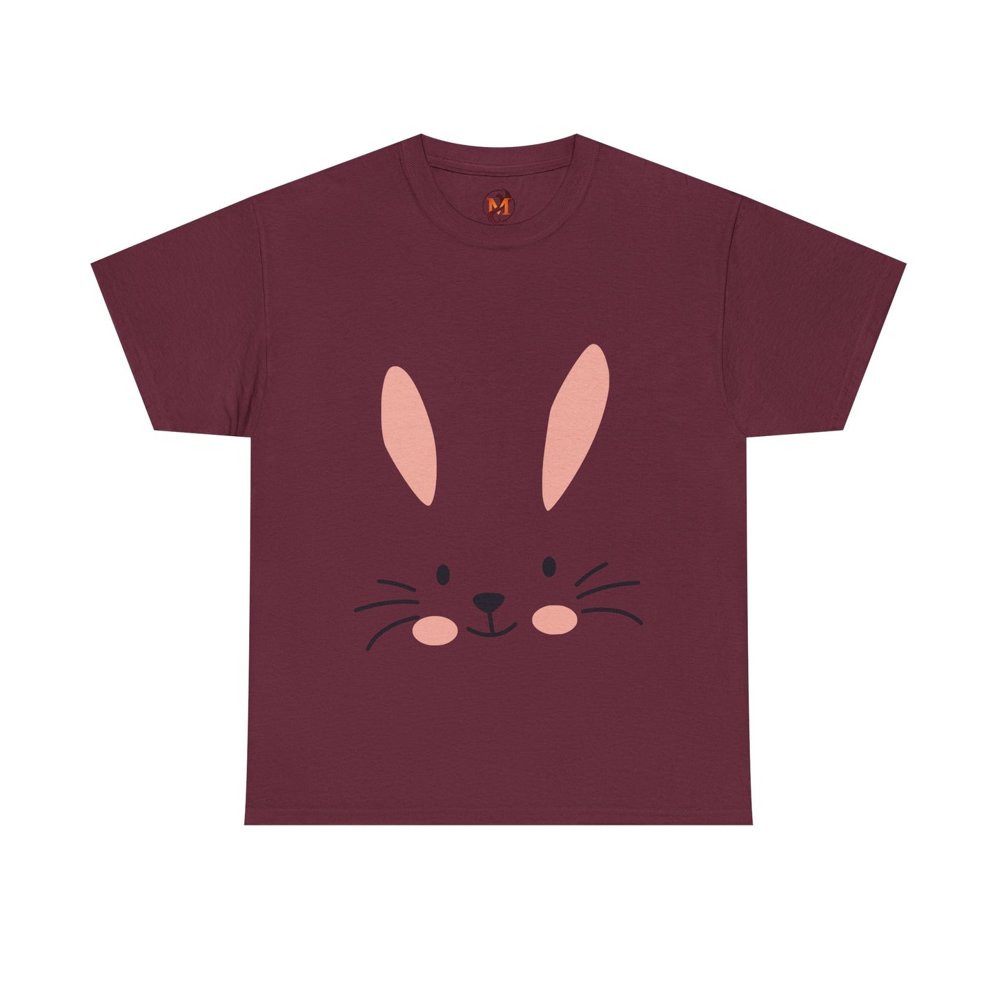 Minimalist Bunny Face Easter Tee — Unisex Adult Spring Graphic Shirt