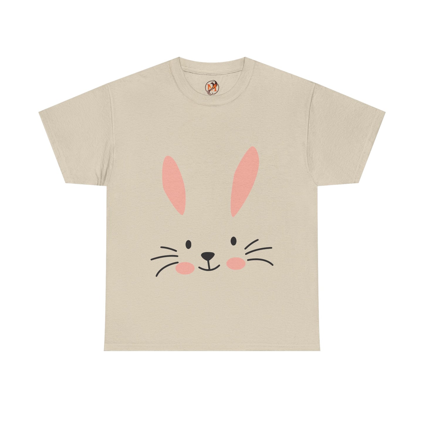 Minimalist Bunny Face Easter Tee — Unisex Adult Spring Graphic Shirt