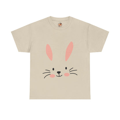 Minimalist Bunny Face Easter Tee — Unisex Adult Spring Graphic Shirt