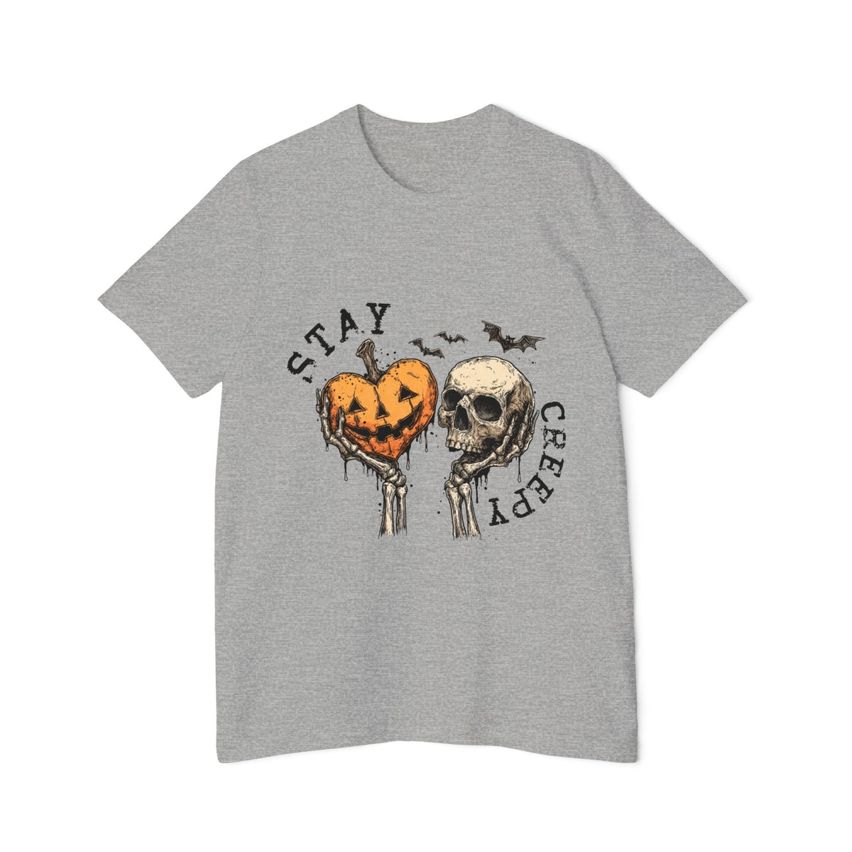 Stay Creepy Halloween T-Shirt – Pumpkin Heart & Skull Graphic by Merchievo (photo 11 of 42)