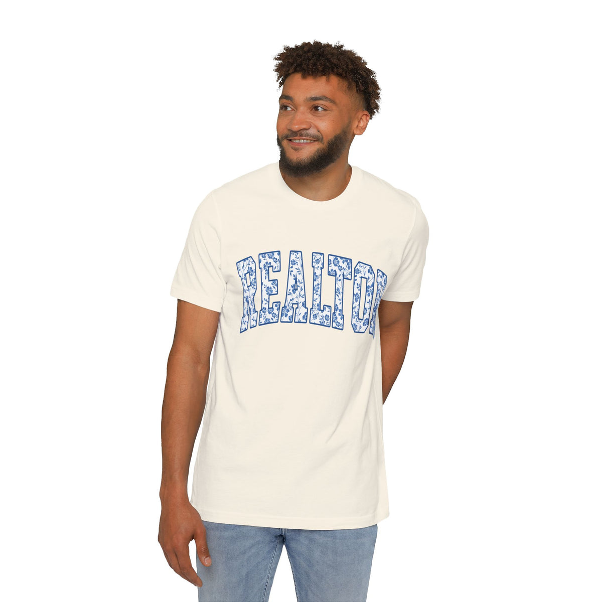 Realtor Floral Arch blue floral graphic t-shirt for real estate agents by Merchievo (photo 2 of 5)
