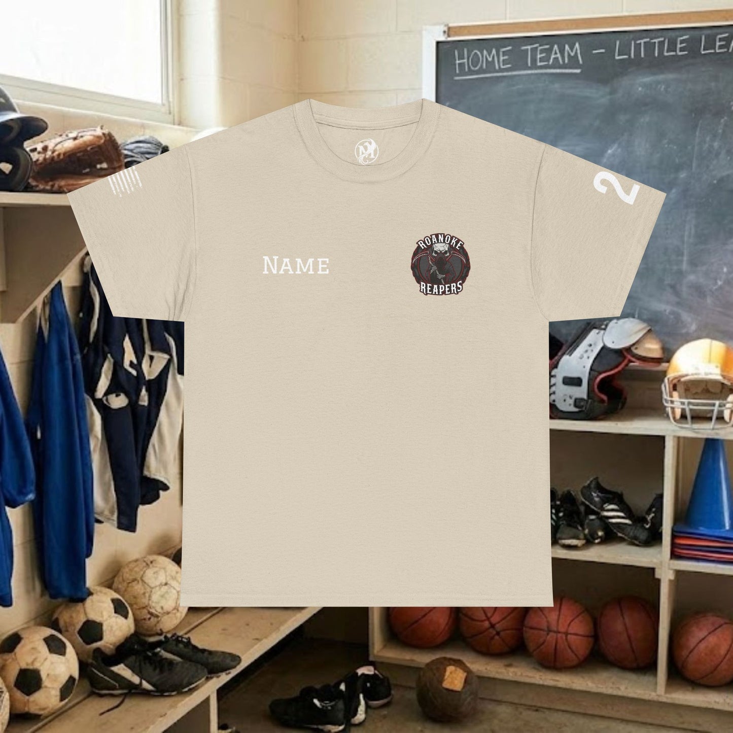 Custom Team Adult T-Shirt – Left Chest Team Logo & Name (DryBlend)