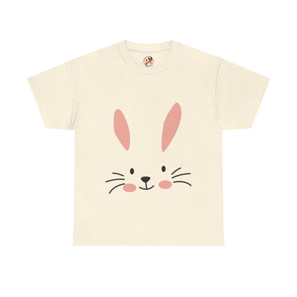 Minimalist Bunny Face Easter Tee — Unisex Adult Spring Graphic Shirt