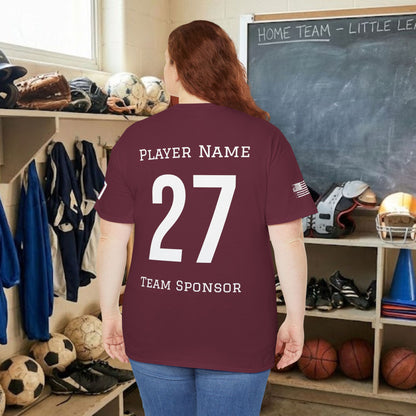 Custom Team Adult T-Shirt – Left Chest Team Logo & Name (DryBlend)