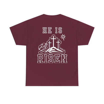 He Is Risen T-Shirt — Minimalist Christian Apparel