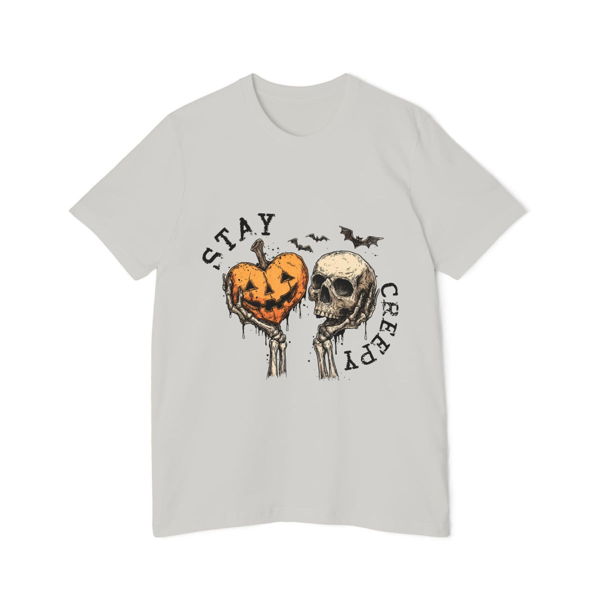 Stay Creepy Halloween T-Shirt – Pumpkin Heart & Skull Graphic by Merchievo (photo 10 of 42)