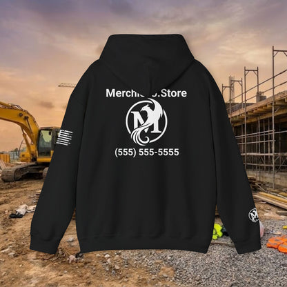 Custom Workwear Pull Over Hoodie – Right Chest Logo & Name (Gildan Heavy Blend)