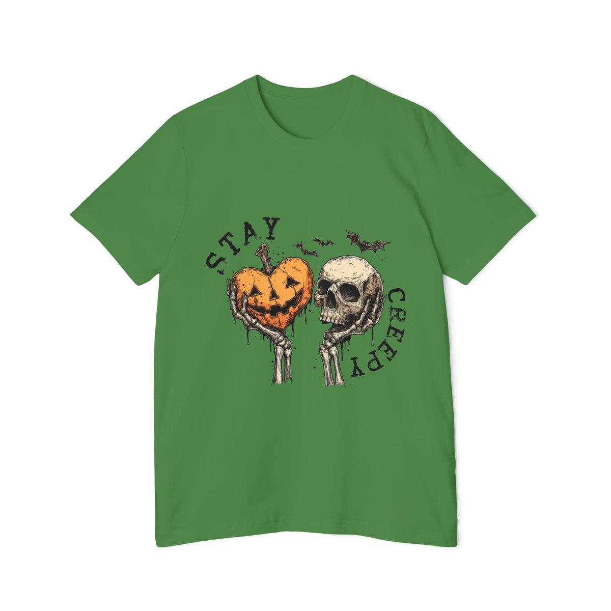 Stay Creepy Halloween T-Shirt – Pumpkin Heart & Skull Graphic by Merchievo (photo 22 of 42)