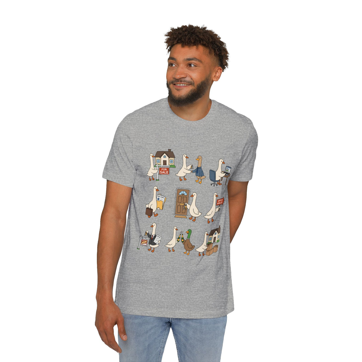 Goose Life Graphic T-Shirt — Cute Goose Occupations Illustration by Merchievo (photo 9 of 84)