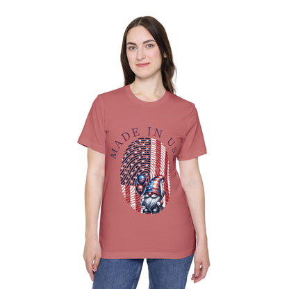 Patriotic Fingerprint Gnome Tee — Made in USA