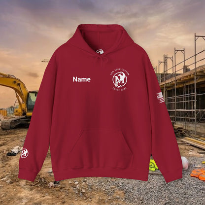 Custom Workwear Pull Over Hoodie – Left Chest Company Logo & Name (Gildan Heavy Blend)