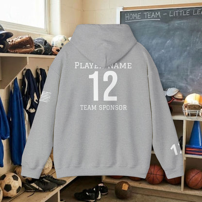 Custom Team Adult Pull Over Hoodie – Right Chest Logo & Name