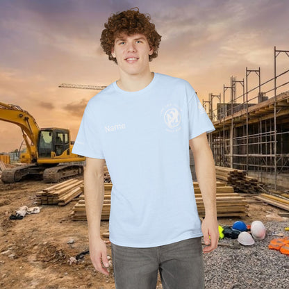 Custom Workwear T-Shirt – Left Chest Upload Your Logo & Text (DryBlend)