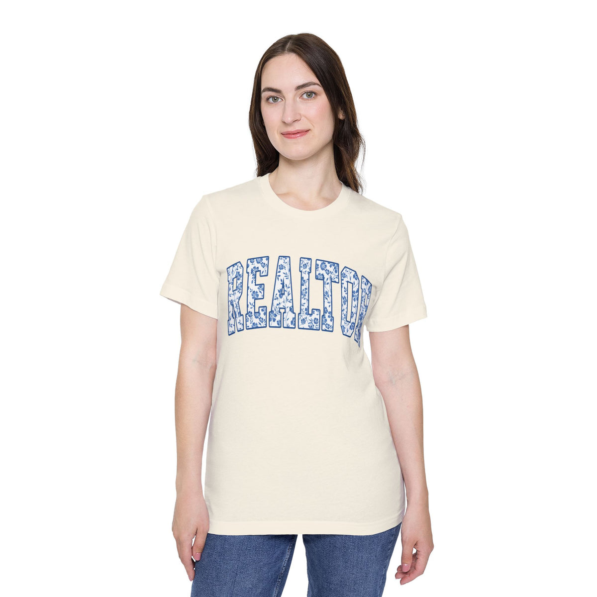 Realtor Floral Arch T‑Shirt — Blue Floral REALTOR Tee for Real Estate Agents by Merchievo (photo 11 of 24)
