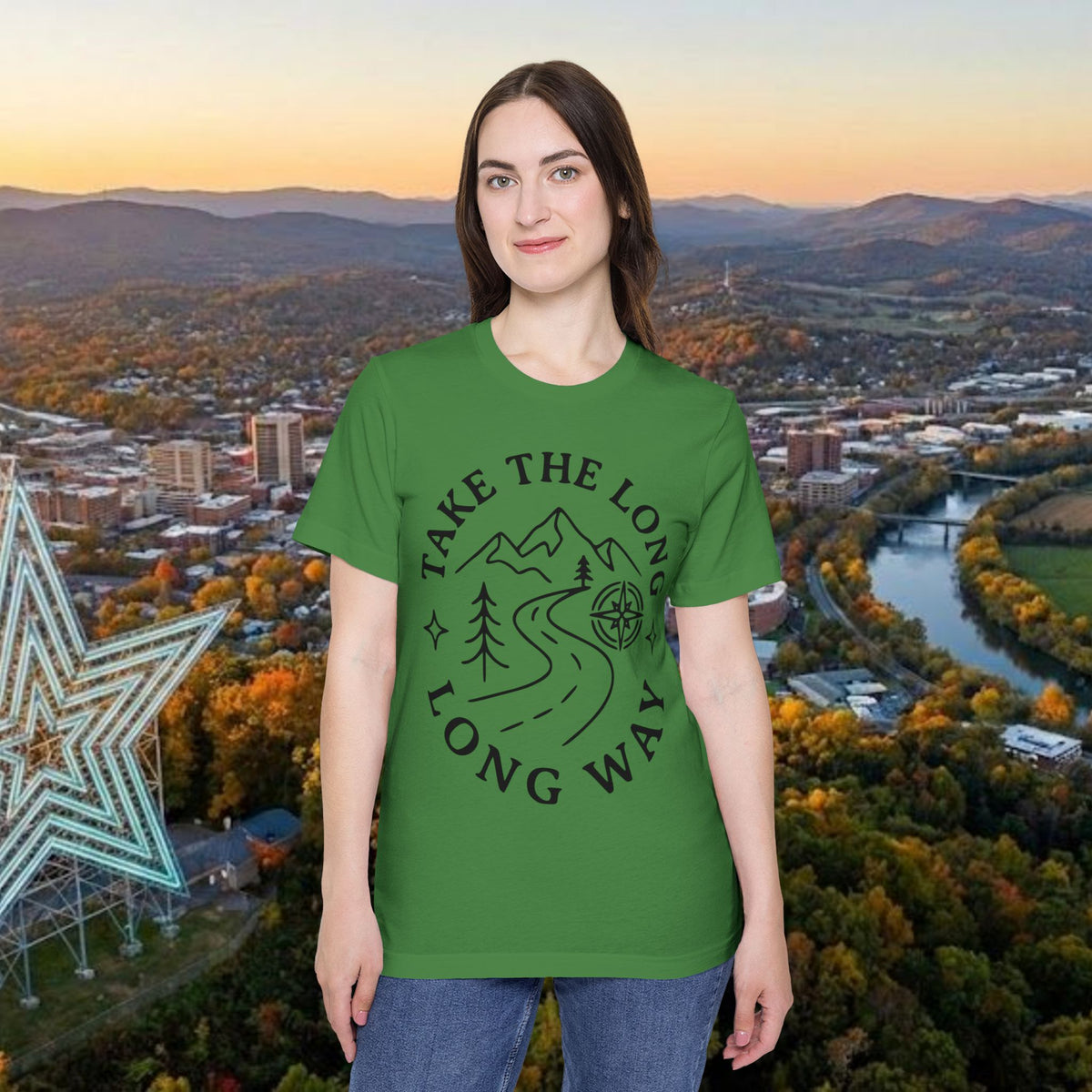 Take the Long Way T-Shirt — Scenic Mountain Graphic Tee by Merchievo (photo 35 of 48)
