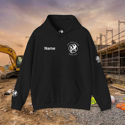 Custom Workwear Pull Over Hoodie – Left Chest Company Logo & Name (Gildan Heavy Blend)