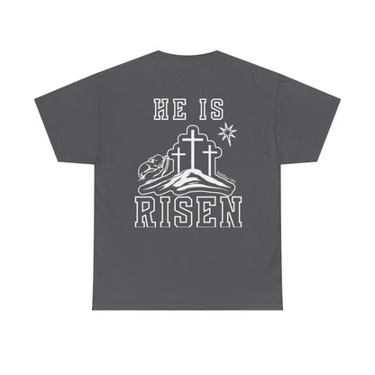 He Is Risen T-Shirt — Minimalist Christian Apparel
