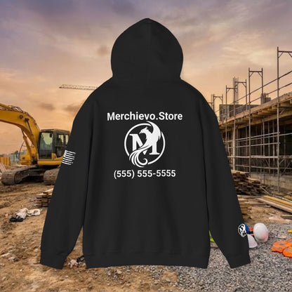 Custom Workwear Pull Over Hoodie – Right Chest Logo & Name (Gildan Heavy Blend)