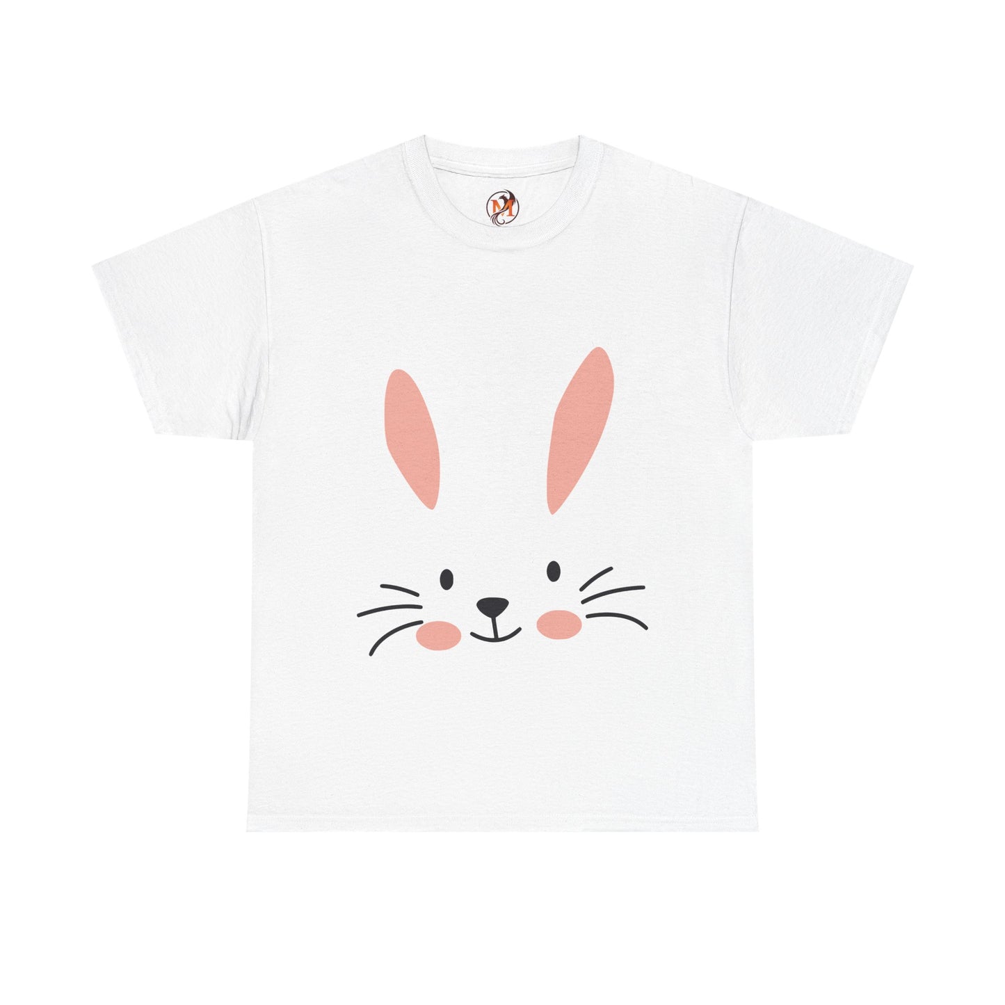 Minimalist Bunny Face Easter Tee — Unisex Adult Spring Graphic Shirt