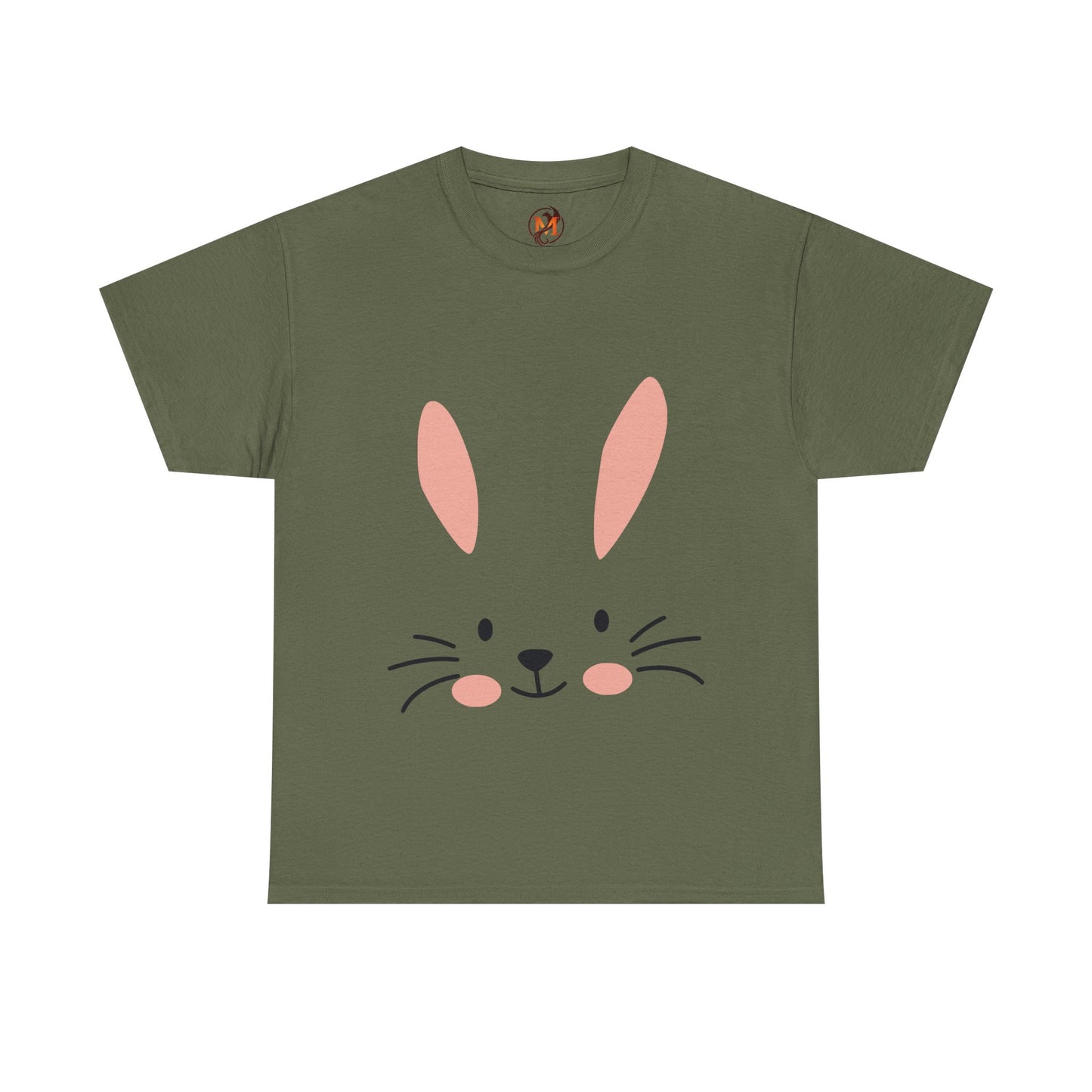 Minimalist Bunny Face Easter Tee — Unisex Adult Spring Graphic Shirt