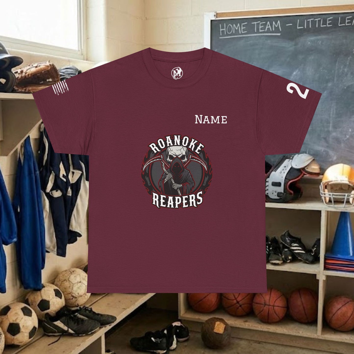 Custom Team Adult T-Shirt – Center Chest Team Logo & Name (DryBlend)