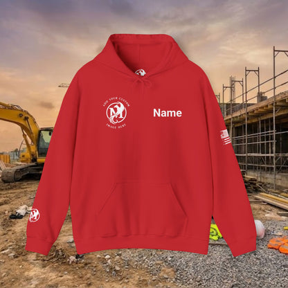 Custom Workwear Pull Over Hoodie – Right Chest Logo & Name (Gildan Heavy Blend)